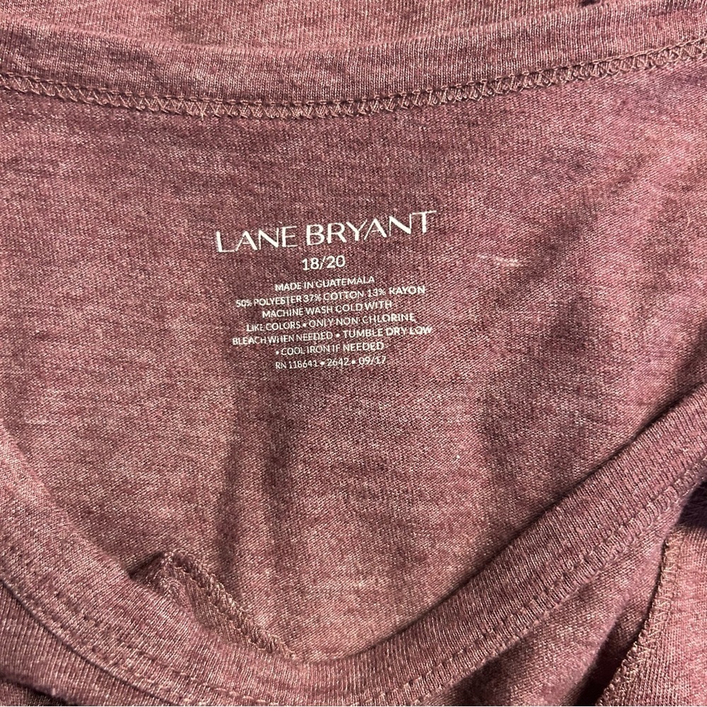 Lane Bryant Long Sleeve Purple Heather Cutout Top, Size 18/20 - Picture 4 of 4